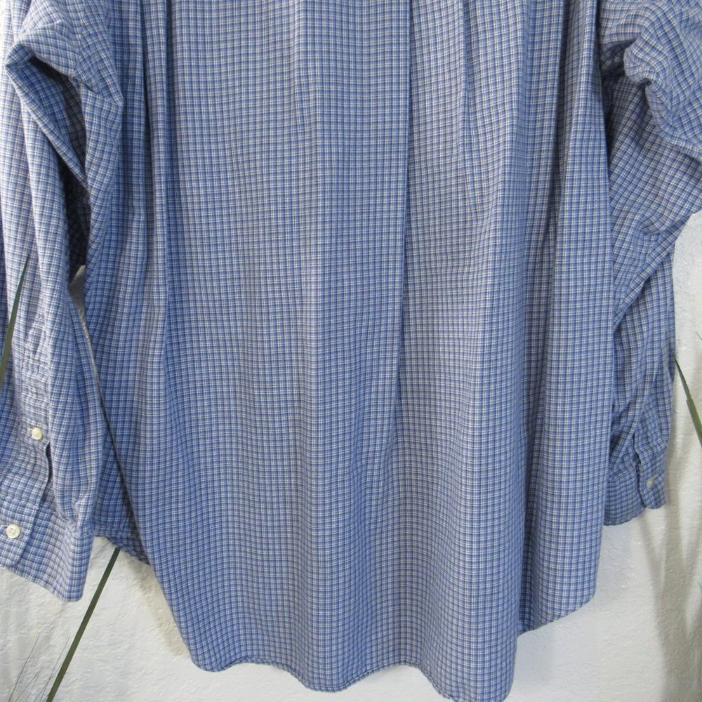 Ralph Lauren Mens Shirt Sz 17/35 Blue Plaid Button - Picture 7 of 11